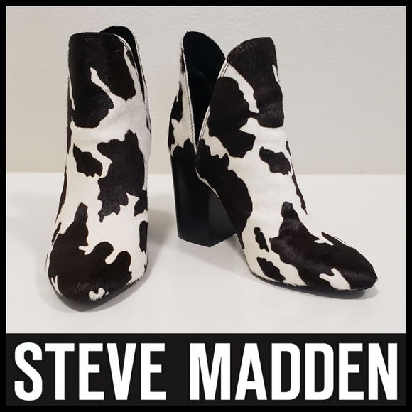 steve madden cow print boots